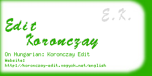 edit koronczay business card